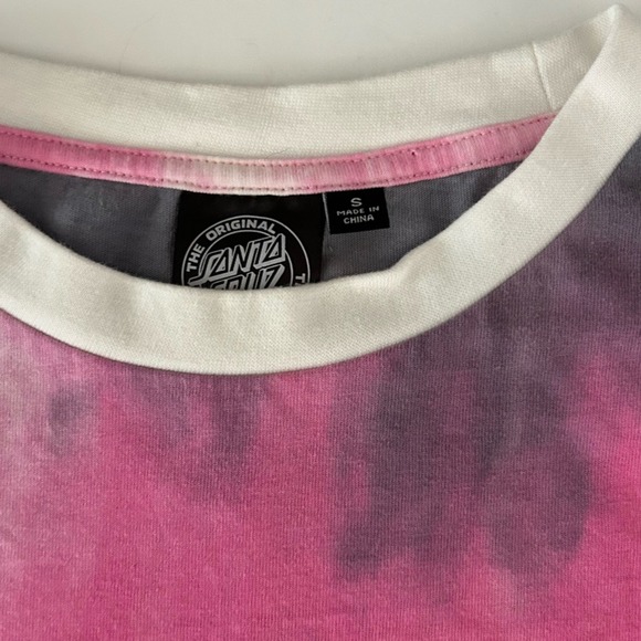 SANTA CRUZ Skateboard Contra Dot Pink Gray Tie Dye short sleeve Tee Shirt- small - Picture 3 of 8